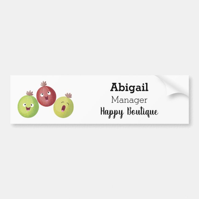 Cute gooseberry trio singing cartoon bumper sticker (Front)