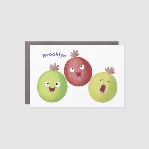 Cute gooseberry trio singing cartoon car magnet