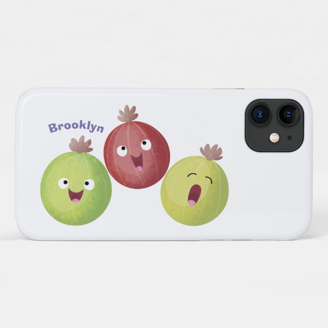 Cute gooseberry trio singing cartoon  Case-Mate iPhone case (Back (Horizontal))