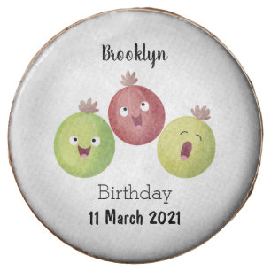 Cute gooseberry trio singing cartoon chocolate covered oreo
