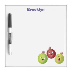 Cute gooseberry trio singing cartoon dry erase board