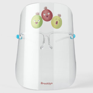 Cute gooseberry trio singing cartoon face shield