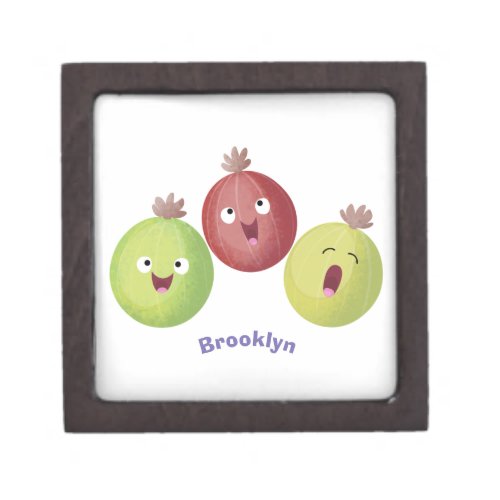 Cute gooseberry trio singing cartoon gift box