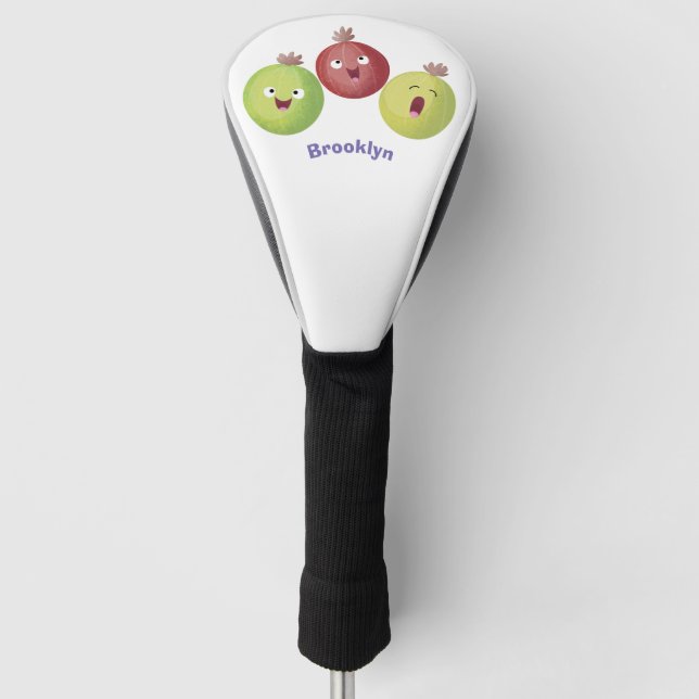 Cute gooseberry trio singing cartoon golf head cover (Front)