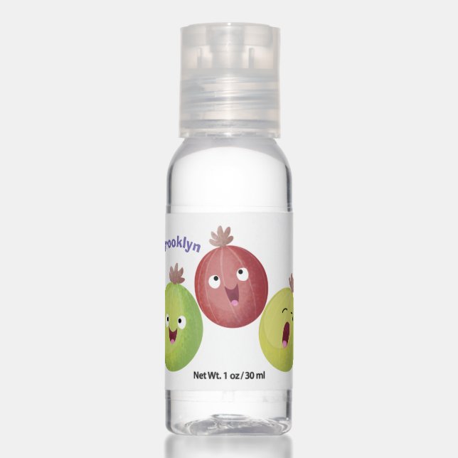 Cute gooseberry trio singing cartoon hand sanitizer (Front)
