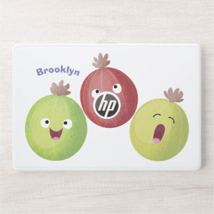Cute gooseberry trio singing cartoon HP laptop skin