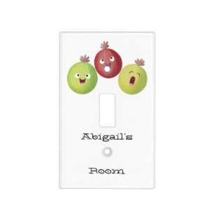 Cute gooseberry trio singing cartoon light switch cover