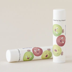 Cute gooseberry trio singing cartoon lip balm