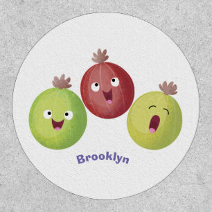 Cute gooseberry trio singing cartoon patch