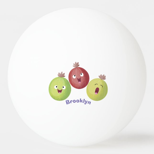 Cute gooseberry trio singing cartoon ping pong ball (Front)