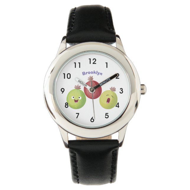 Cute gooseberry trio singing cartoon watch (Front)