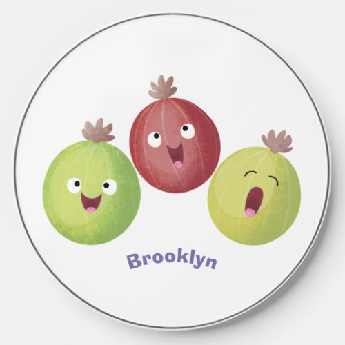 Cute gooseberry trio singing cartoon  wireless charger 