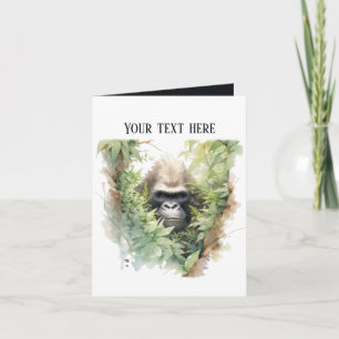 Cute gorilla add text any purpose card