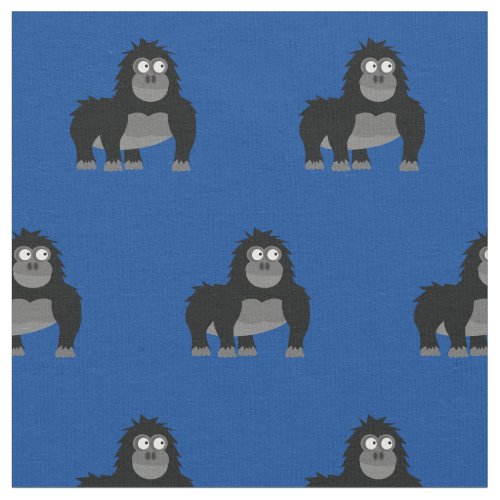 Cute Gorilla Kid Baby Nursery Blue Ape Fabric