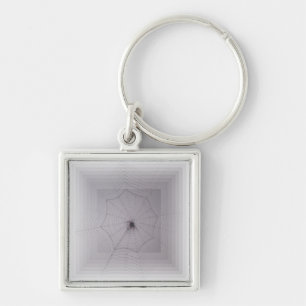 Cute Gossamer Spiderweb Halloween Greetings Keychain