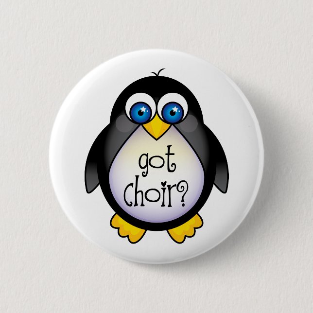 Cute Got Choir Penguin Gift Pinback Button (Front)