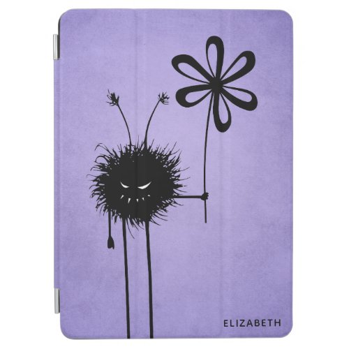 Cute Goth Evil Flower Bug Purple Name iPad Air Cover