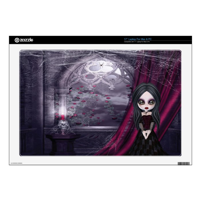 Cute Goth Girl by Spooky Window Laptop Skin