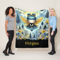 Cute Goth Girl Custom Decor Gift Gothic Girls Fleece Blanket