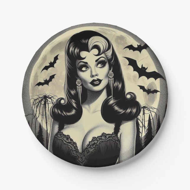 Cute Goth Girl Paper Plates (Front)