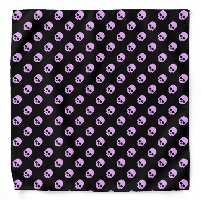 Cute Goth Pink Skulls Bandana (Front)