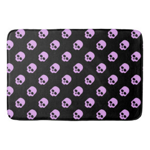 Cute Goth Pink Skulls Bath Mat