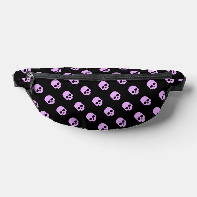 Cute Goth Pink Skulls Fanny Pack (Lay Down)