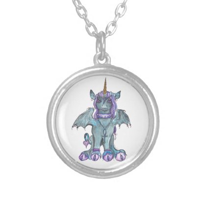 Cute Goth Unicorn Necklace