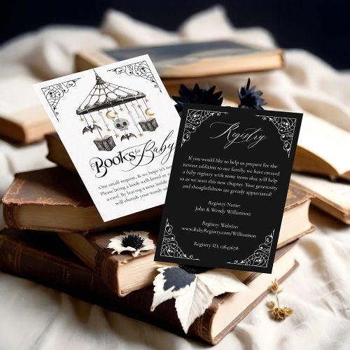 Cute Gothic Baby Mobile Books for Baby  Registry Enclosure Card