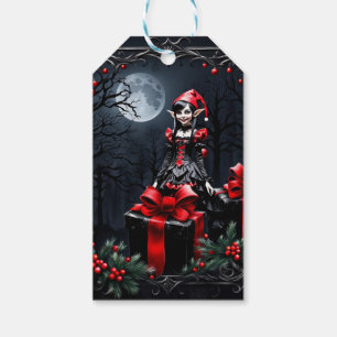 Cute Gothic Christmas Elf. Gift Tags