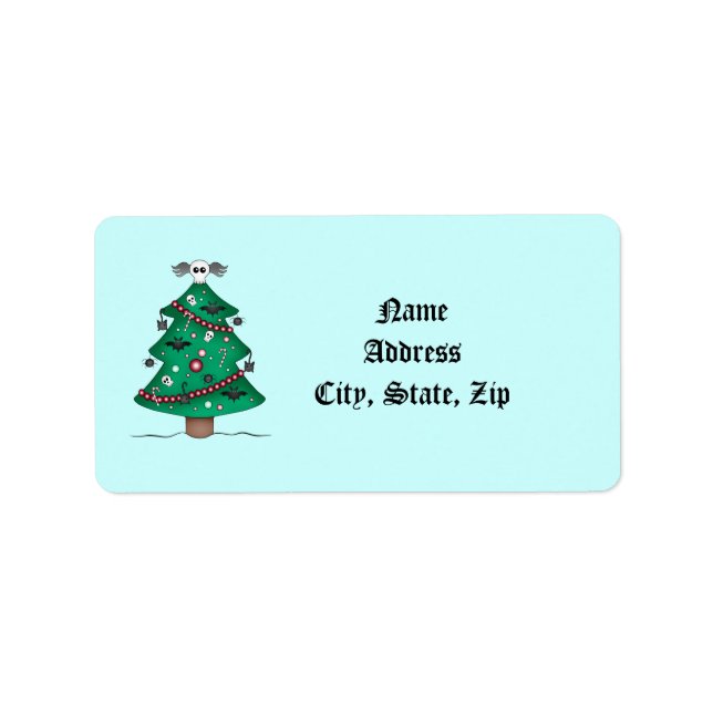 Cute Gothic Christmas tree Label (Front)
