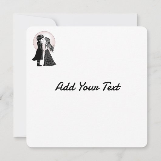 Cute Gothic Emo Kids Kiss Valentine's Day (Back)