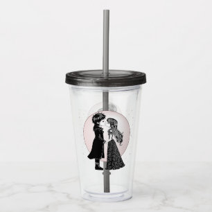 Cute Gothic Emo Kids Kiss Valentine's Day Acrylic Tumbler