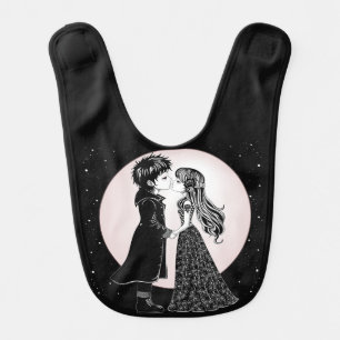Cute Gothic Emo Kids Kiss Valentine's Day Baby Bib