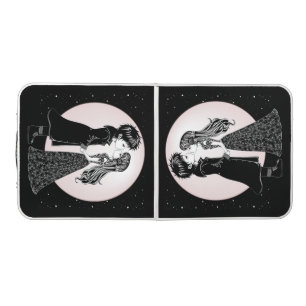 Cute Gothic Emo Kids Kiss Valentine's Day Beer Pong Table