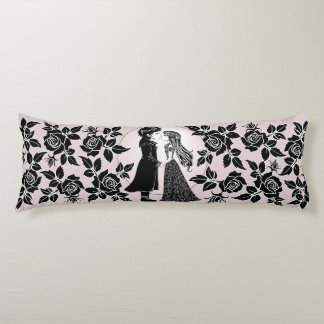 Cute Gothic Emo Kids Kiss Valentine's Day Body Pillow