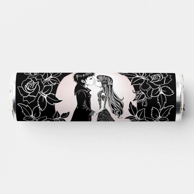 Cute Gothic Emo Kids Kiss Valentine's Day  Breath Savers® Mints (Front)