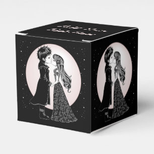 Cute Gothic Emo Kids Kiss Valentine's Day  Favor Boxes