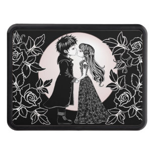 Cute Gothic Emo Kids Kiss Valentine's Day Hitch Cover