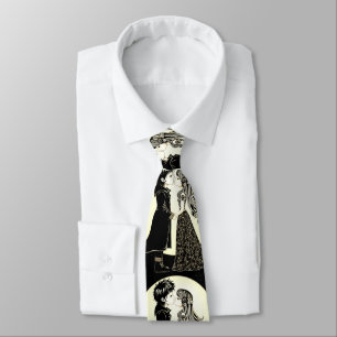 Cute Gothic Emo Kids Kiss Valentine's Day  Neck Tie