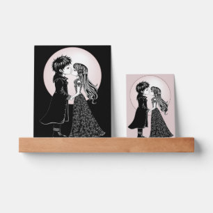 Cute Gothic Emo Kids Kiss Valentine's Day  Picture Ledge