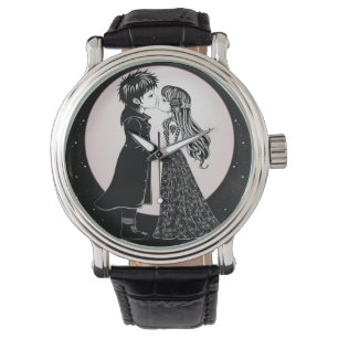 Cute Gothic Emo Kids Kiss Valentine's Day Watch