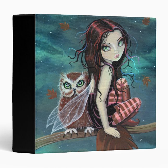 Cute Gothic Fairy and Owl Binder (Front/Spine)