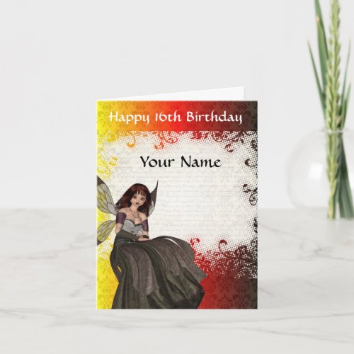 Cute Gothic fairy sweet sixteen birthday Thank You Card