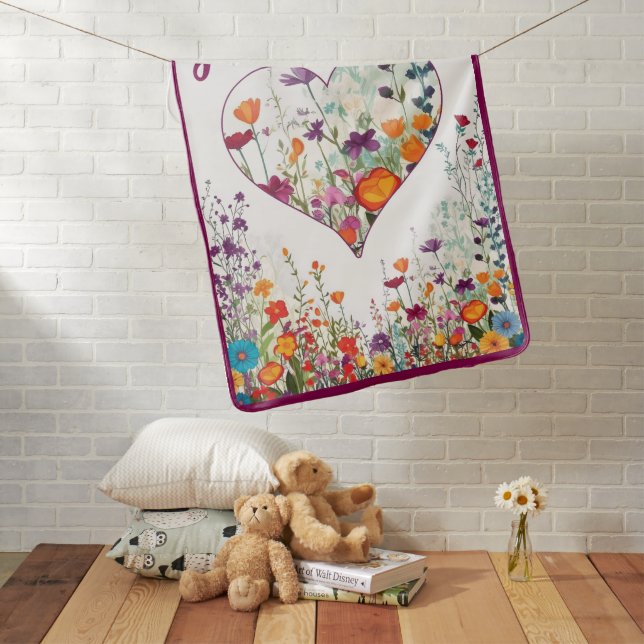 Cute Gothic Garden Sugar Skull  Baby Blanket (In Situ)