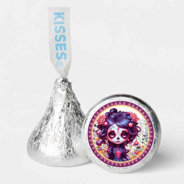 Cute Gothic Garden Sugar Skull  Hershey®'s Kisses® (Front)