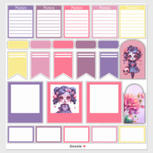 Cute Gothic Garden Sugar Skull - Planner 4  Sticker