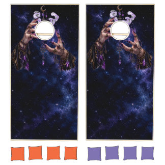 Cute Gothic Ghost Magical Lantern Halloween Cornho Cornhole Set