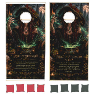 Cute Gothic Ghost Magical Lantern Halloween Cornho Cornhole Set