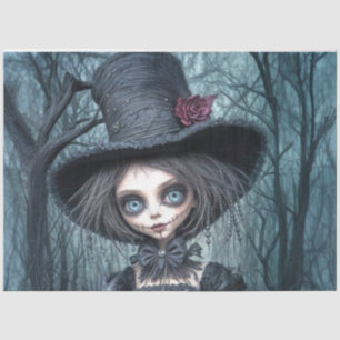 Cute Gothic Girl iDecoupage – Dark Whimsical Art Tissue Paper